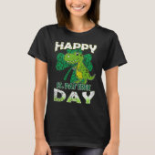 Happy St Pat Rex St Patrick's Day Cute Dinosaur Ki Tシャツ (正面)