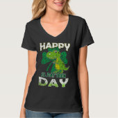 Happy St Pat Rex St Patrick's Day Cute Dinosaur Ki Tシャツ (正面)