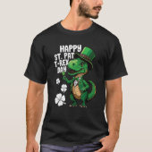 Happy St Pat Rex St Patricks Day Dinosaur Leprecha Tシャツ (正面)