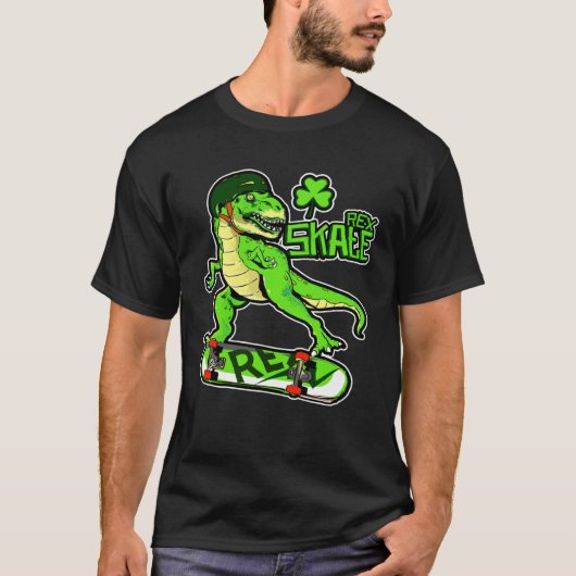 Happy St Pat SkateT Rex  Skater Rex St Patrick s D Tシャツ (正面)