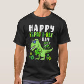 Happy St Pat T Rex Dabbing Shamrock St Patrick's D Tシャツ (正面)