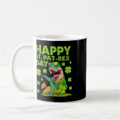 Happy St Pat T-rex Day Dinosaur St Patricks Day Bo コーヒーマグカップ (左)