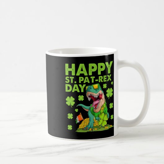 Happy St Pat T-rex Day Dinosaur St Patricks Day Bo コーヒーマグカップ (右)