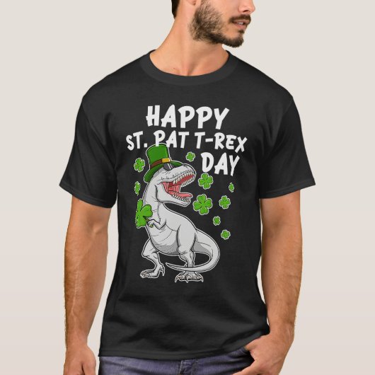 Happy St Pat T Rex Day  Kids St Patricks Day Dinos Tシャツ (正面)