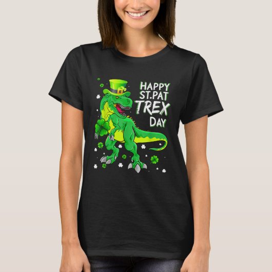 Happy St Pat T Rex Saint Patrick's Day Boys Kids I Tシャツ (正面)