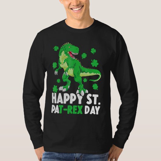 Happy St Pat T Rex Saint Patrick's Day Dinosaur Bo Tシャツ (正面)