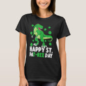 Happy St Pat T Rex Saint Patrick's Day Dinosaur Bo Tシャツ (正面)