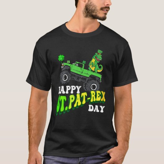 Happy St Pat Trex Day Dino St Patricks Day Groovy Tシャツ (正面)
