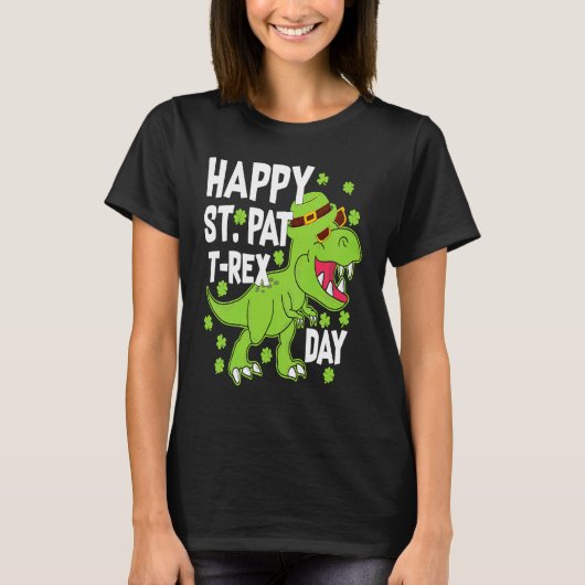Happy St Pat Trex Day Dino St Patricks Day Kids To Tシャツ (正面)
