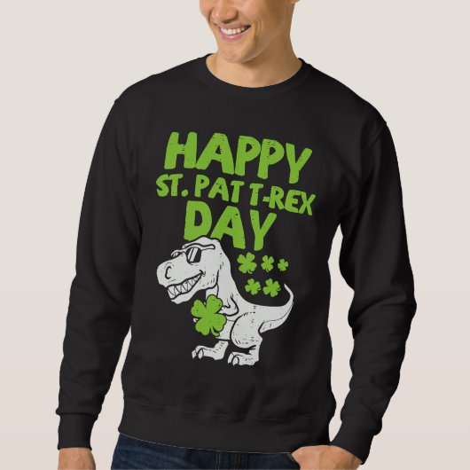 Happy St Pat Trex Day Dino St Patricks Day Toddler スウェットシャツ (正面)