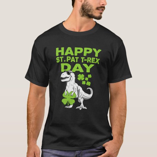 Happy St Pat Trex Day Dino St Patricks Day Toddler Tシャツ (正面)