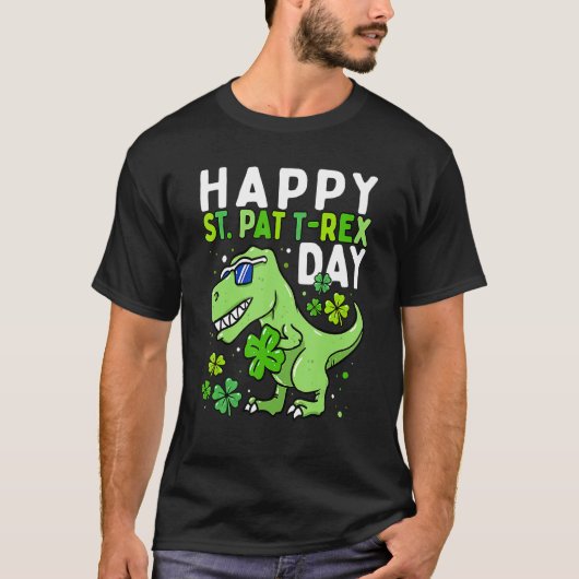 Happy St Pat Trex Day Dino St Patricks Day Toddler Tシャツ (正面)
