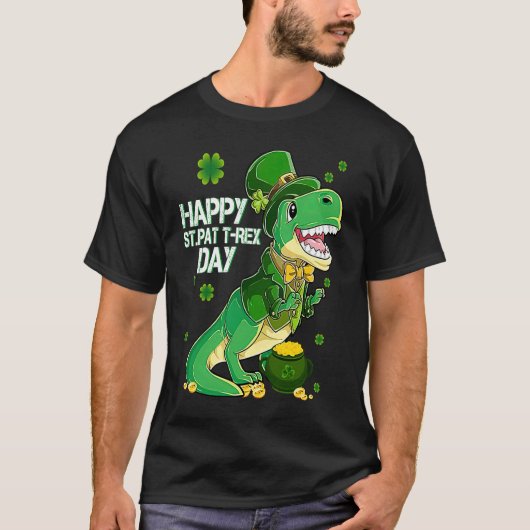 Happy St Pat Trex Day Dino St Patricks Day Toddler Tシャツ (正面)