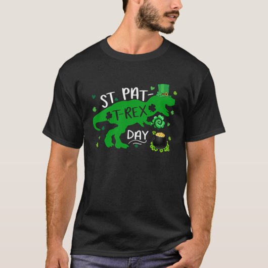 Happy St Pat Trex Day Dino St Patricks Day Toddler Tシャツ (正面)