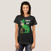 Happy St Pat Trex Day Dino St Patricks Day Toddler Tシャツ (正面フル)