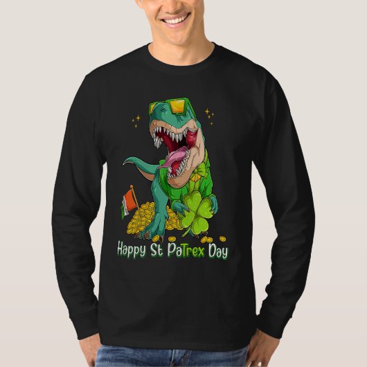 Happy St Pat Trex Day Dino St Patricks Day Toddler Tシャツ (正面)
