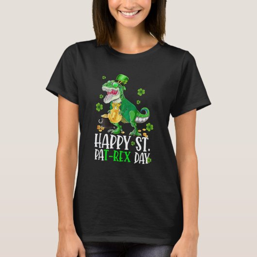 Happy St Pat Trex Day Dino St Patricks Day Toddler Tシャツ (正面)