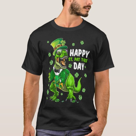Happy St Pat Trex Day Dino St Patricks Day Toddler Tシャツ (正面)