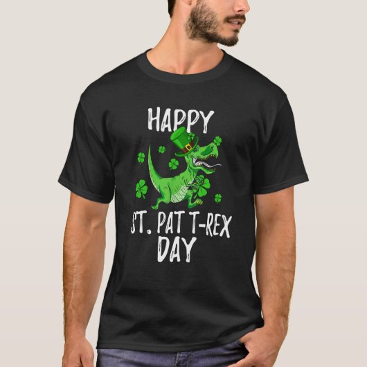 Happy St Pat Trex Day Dino St Patricks Day Toddler Tシャツ (正面)
