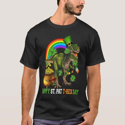 Happy St Pat Trex Day Dino St Patricks Day Toddler Tシャツ (正面)