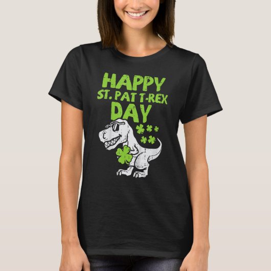 Happy St Pat Trex Day Dino St Patricks Day Toddler Tシャツ (正面)