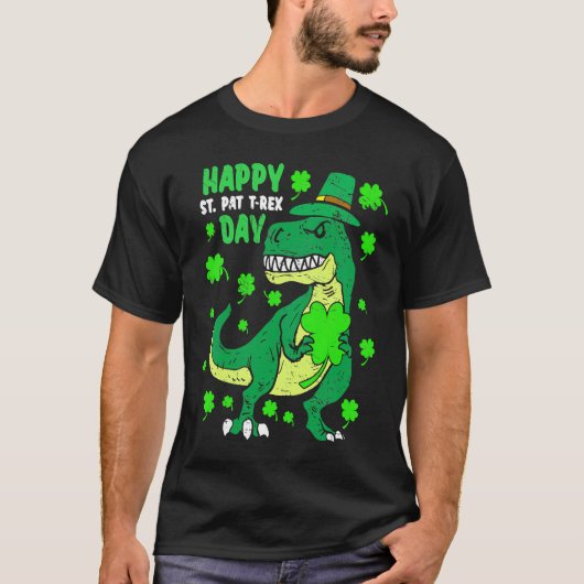 Happy St Pat Trex Day Dino St Patricks Day Toddler Tシャツ (正面)