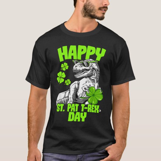 Happy St Pat Trex Day Dino St Patricks Day Toddler Tシャツ (正面)