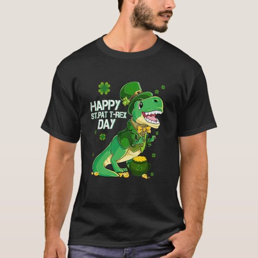 Happy St Pat Trex Day Dino St Patricks Day Toddler Tシャツ (正面)