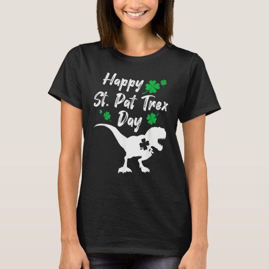 Happy St Pat Trex Day Dinosaur St Patrick's Day Tシャツ (正面)