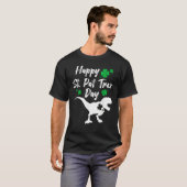 Happy St Pat Trex Day Dinosaur St Patrick's Day Tシャツ (正面フル)