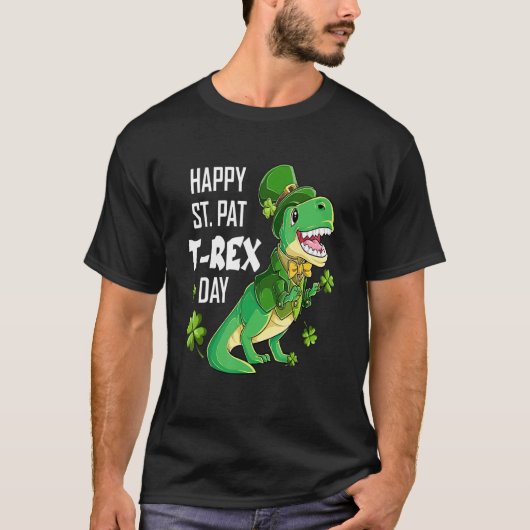 Happy St Pat Trex Day St Patricks Day Dinosaur Luc Tシャツ (正面)