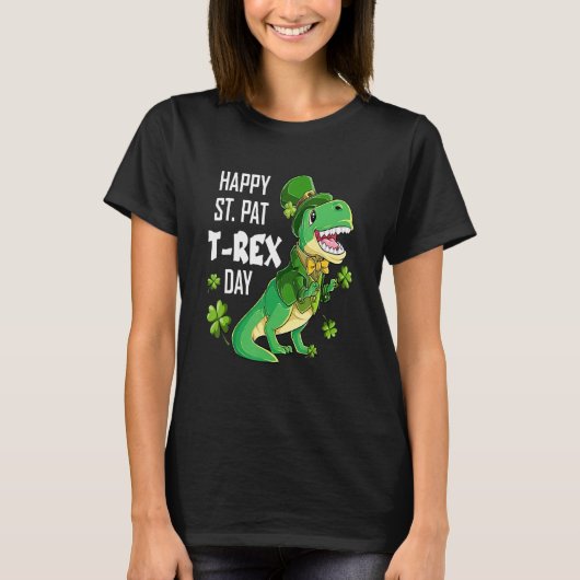 Happy St Pat Trex Day St Patricks Day Dinosaur Luc Tシャツ (正面)