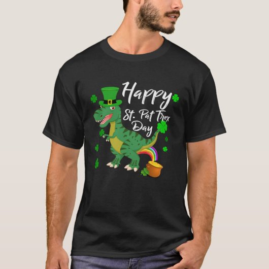 Happy St. Pat Trex Day T-Shirt Dinosaur St. Patric Tシャツ (正面)