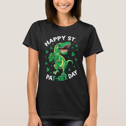 Happy St Patrex Day Funny Irish T-Rex Saint Patric Tシャツ (正面)