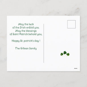 Happy St. patrickの日Shamrocksの子供の写真 シーズンポストカード