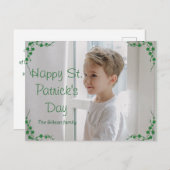 Happy St. patrickの日Shamrocksの子供の写真 シーズンポストカード (正面/裏面)