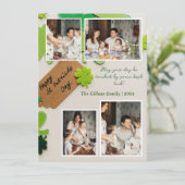 Happy St. patrickの日Shamrocks家族の写真 シーズンカード (スタンド正面)