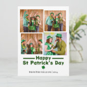 Happy St. patrickの日Shamrocks家族の写真 シーズンカード (スタンド正面)