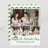 Happy St. patrickの日Shamrocks家族の写真 シーズンカード (正面/裏面)