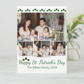 Happy St. patrickの日Shamrocks家族の写真 シーズンカード (スタンド正面)