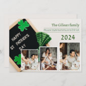 Happy St. patrickの日Shamrocks家族の写真 シーズンカード (正面/裏面)