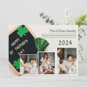 Happy St. patrickの日Shamrocks家族の写真 シーズンカード (スタンド正面)