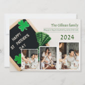 Happy St. patrickの日Shamrocks家族の写真 シーズンカード (正面)