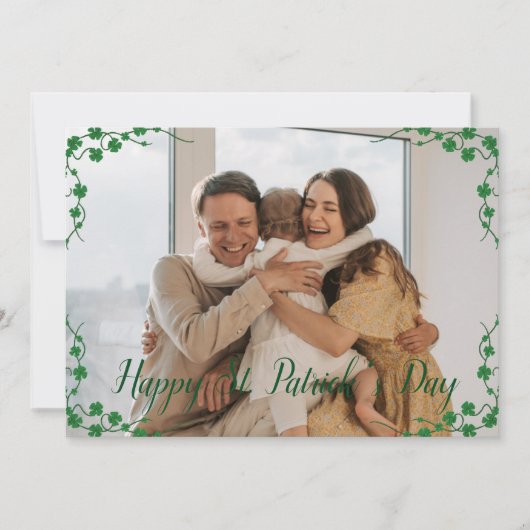 Happy St. patrickの日Shamrocks家族の写真 シーズンカード (正面)