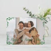 Happy St. patrickの日Shamrocks家族の写真 シーズンカード (スタンド正面)