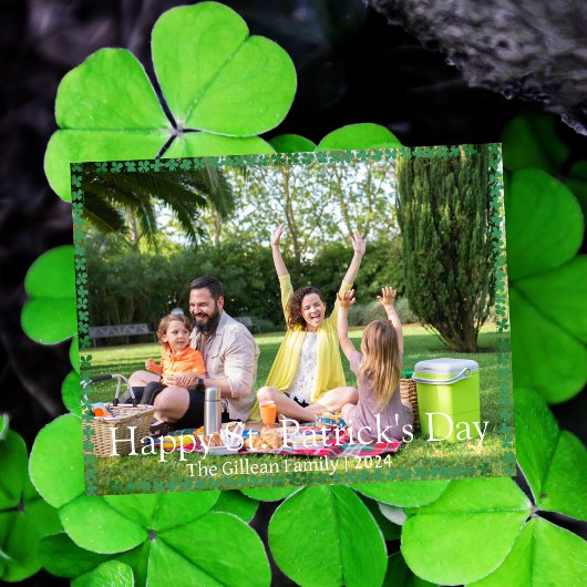 Happy St. patrickの日Shamrocks家族の写真 シーズンカード