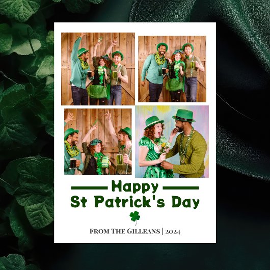 Happy St. patrickの日Shamrocks家族の写真 シーズンカード