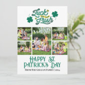 Happy St. patrickの日Shamrocks家族の写真 シーズンカード (スタンド正面)