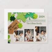 Happy St. patrickの日Shamrocks家族の写真 シーズンカード (正面/裏面)