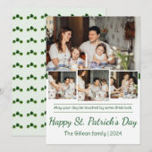 Happy St. patrickの日Shamrocks家族の写真 シーズンカード (正面/裏面)